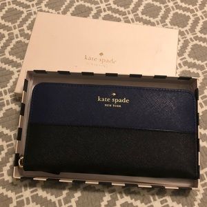 Navy and Black Kate Spade Wallet **never used**